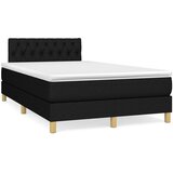 vidaXL Krevet s oprugama i madracem crni 120 x 200cm od tkanine Cijene