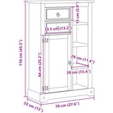 Kupaonski ormarić Corona 70 x 33 x 110 cm od masivne borovine | shoptok.hr