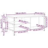  Kava Stol Crni hrast 100 x 50 x 45 cm Konstruirano drvo | shoptok.hr