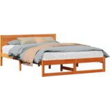  Konstrukcija postelje Rjava 150 x 200 cm Trden borov les, (5000023123) | Shoptok.si