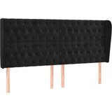  Uzglavlje s ušima crno 203x23x118/128 cm baršunasto | Eponuda.ba