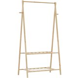 vidaXL Stojalo za oblačila s policami 96x45,5x150,5 cm bambus | Shoptok.si