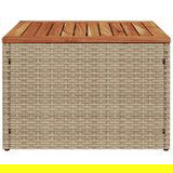 vidaXL Vrtna miza črna 55x55x37 cm poli ratan in akacijev les | Shoptok.si