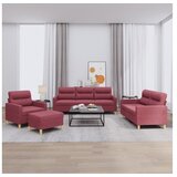 vidaXL 4-dijelni set sofa s jastucima crvena boja vina od tkanine Cijene