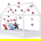 Maison Chic Otroška postelja - Otroški ležaj - Otroški posteljni okvir bel iz trdne borovine 90x200 cm, (21698351) | Shoptok.si