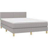  Box spring s madracem svjetlosivi 140x200 cm od tkanine | shoptok.hr