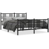 Metalni okvir kreveta uzglavlje i podnožje crni 150x200 cm | shoptok.hr