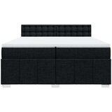 vidaXL Box spring postelja z vzmetnico črn 200x200 cm blago | Shoptok.si