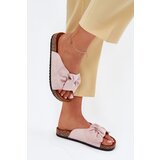 Boto Ladies sandals on cork sole with bow light pink Seressa | shoptok.hr