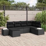  Sjedeća garnitura za vrt 6 kom. Crna poliratan 184 x 62 x 85 cm | shoptok.hr