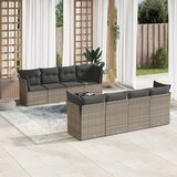 vidaXL 9-dijelni set vrtnih sofa od poliratana s jastucima sivi Cijene