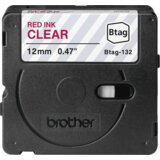 Brother BTAG-132 trak za izdelavo nalepk Rdeče na prozornem Cene