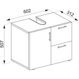 MID.YOU omarica za pod umivalnik flandu, antracit, hrast | Shoptok.si