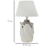 Mauro Ferretti Bijela/u srebrnoj boji stolna lampa keramička s tekstilnim sjenilom (visina 51 cm) Shiney – | shoptok.hr