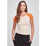 UC Ladies Ladies Organic Stretch Short Retro Baseball Tee softseagrass/vintageorange Cene
