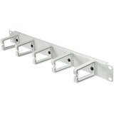 Logilink 19 cable management bar 1U with 5 turnable plastic brackets, grey, OR104G