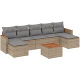 Maison Chic Seti vrtnega pohištva - Vrtna garnitura - Vrtni pohištvo set 8-delna z blazinami bež poli ratan, (21799217) | Shoptok.si