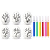  Easter Styrofoam Eggs For Painting Markers Flower Pattern C 6pcs | Shoptok.si