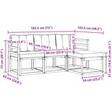  Set vanjskih sofa s jastukom 4 pcs Bijela i crna | shoptok.hr