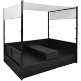  Vrtni krevet s baldahinom crni 190 x 130 cm poliratan | shoptok.hr