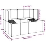 vidaXL Ograda za male živali prozorna 143x107x93 cm PP in jeklo | Shoptok.si