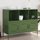 Maison Chic Komoda - Predalnik olivno zelena 100,5x39x79 cm jeklo, (21715900) | Shoptok.si