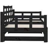  Dnevni ležaj na izvlačenje 2x(90x200) cm crni od borovine | shoptok.hr