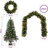  Set mini božićnih drvaca 120 cm 275 LED lampica Topla bijela | shoptok.hr