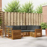  Set vanjskih sofa 6 kom. Prirodna i antracit Smeđa 245 x 132,5 x 73 cm | shoptok.hr