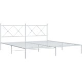  Metalni okvir za krevet s uzglavljem bijeli 180x200 cm | shoptok.hr