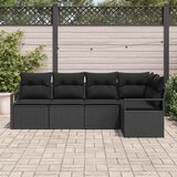 vidaXL Kavčna garnitura 5 pcs Črna poli ratan, (5000153214) | Shoptok.si