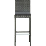  5-dijelni vrtni barski set od poliratana s jastucima sivi Siva 80 cm table length | shoptok.hr