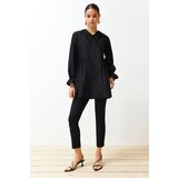 Trendyol Black Collar Detailed Cotton Woven Tunic cene