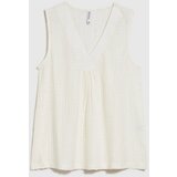 Marisse Ecru V-Neck Top | ePonuda.com