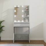 The Living Store Toaletna mizica z LED lučkami betonsko siva 60x40x140 cm - Toaletna Mizica, (21671088) Cene