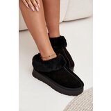 Boto Leather Suede Snow Boots Women's With Fur Black Mivelle Cene