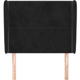  Vzglavje z ušesi črno 93x23x118/128 cm žamet, (20954504) | Shoptok.si