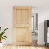  Klizna vrata Prirodna i bijela 100 x 210 cm Čvrsta borovina | shoptok.hr