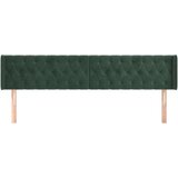 vidaXL Uzglavlje s ušima tamnozeleno 203x16x78/88 cm baršunasto | shoptok.hr