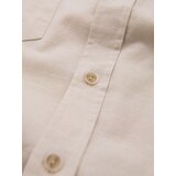 Ombre Men's linen shirt with classic collar and pockets REGULAR FIT - cream | Eponuda.ba