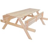 Rojaplast Vrtni blagovaonski set od masivnog drveta u prirodnoj boji za 4 osobe Piknic – | shoptok.hr