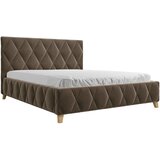 MID.YOU OBLAZINJENA POSTELJA 180 cm x 200 cm , les, kovina, tekstil, leseni material umazano rjava | Shoptok.si