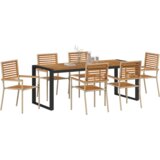  Set za blagovanje u vrtu 7 kom Bež poli ratan akacija | shoptok.hr