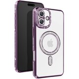 AVIZAR Diamantno ohišje MagSafe za iPhone 16 z luksuznim dizajnom, Vijolična, (5000188986) | Shoptok.si