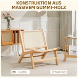  Stolica od ratana fotelja za čitanje drveni okvir široko sjedalo 64 x 70 x 74 cm prirodno drvo | shoptok.hr