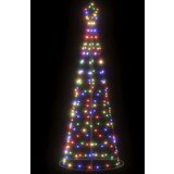 vidaXL Osvetljena novoletna jelka stožec 200 LED barvita 182 cm | Shoptok.si