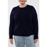 Trendyol Curve Navy Blue Crew Neck Soft Textured Knitwear Sweater | shoptok.hr