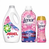 Ariel i Lenor Japanese Blossom komplet za rublje – tekući deterdžent 1,8 l, omekšivač 1,239 l i mirisne perlice 195 g XXL | shoptok.hr