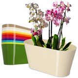 KADAX cvetlični lonec, cvetlični lonec, plastični pokrov, 27 cm, stojalo za rože, balkon, krem, (5000353449) | Shoptok.si