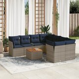 vidaXL 9-dijelni set vrtnih sofa od poliratana s jastucima sivi | shoptok.hr